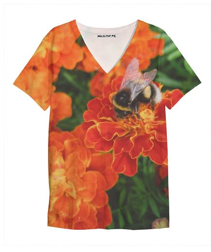 Bumblebee on Marigold V Neck Shirt