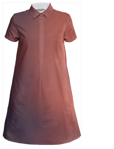 Red Gradient Mini Shirt Dress