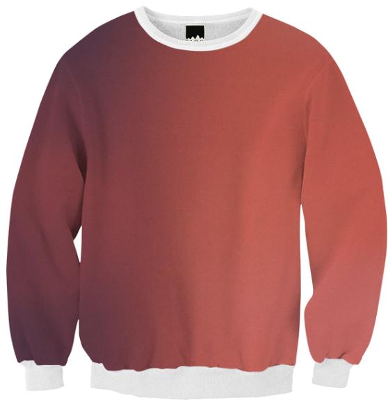 Red Gradient Ribbed Sweatshirt
