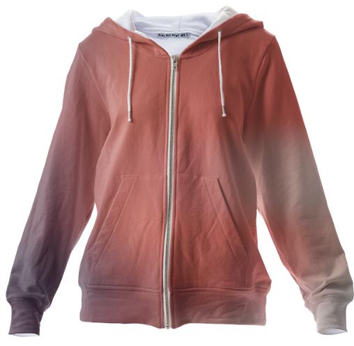 Red Gradient Zip Up Hoodie