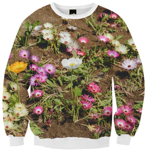 Flowers Ribbed Sweatshirt