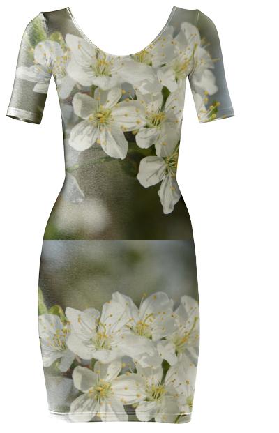 Spring Flowers Pattern Bodycon Dress