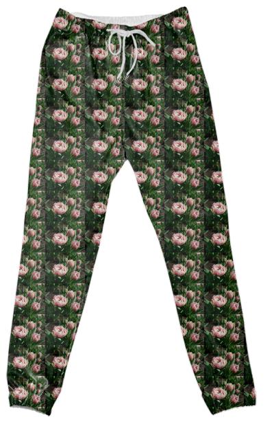 Tulips Pattern Cotton Pants
