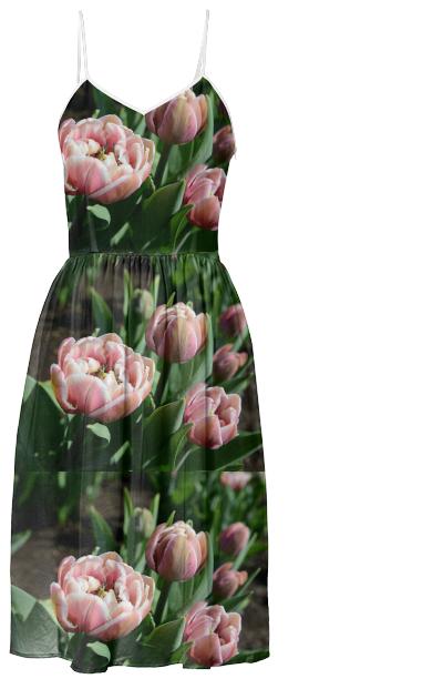 Tulips Pattern Summer Dress