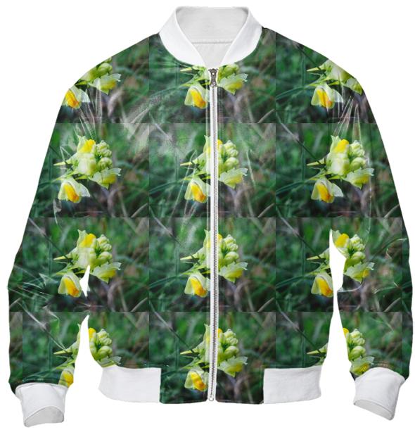 Linaria Flower Pattern Bomber Jacket