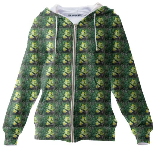 Linaria Flower Pattern Zip Up Hoodie