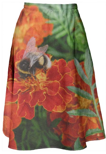 Bumblebee on Marigold Midi Skirt