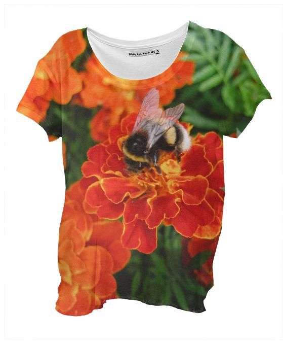 Bumblebee on Marigold Drape Shirt