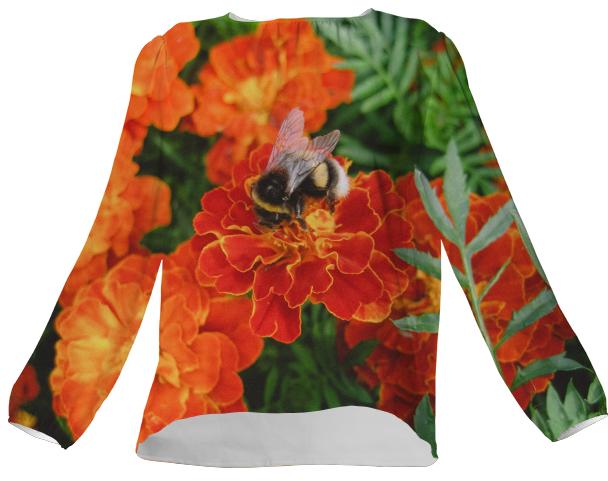 Bumblebee on Marigold VP Silk Top