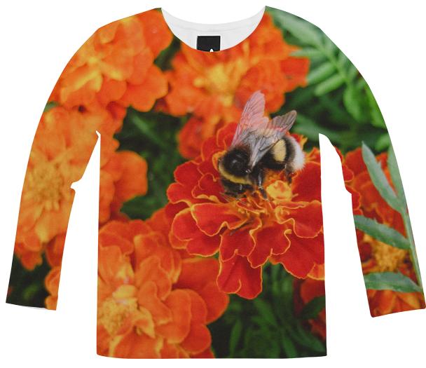 Bumblebee on Marigold Long Sleeve Shirt