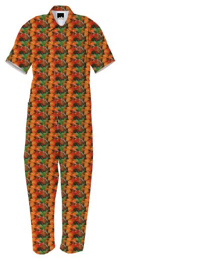 Bumblebee on Marigold Pattern Jumpsuit