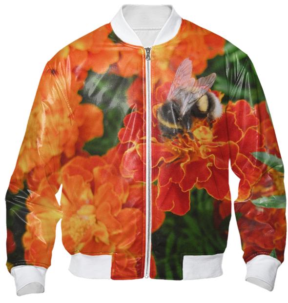 Bumblebee on Marigold Bomber Jacket