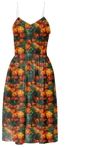 Tagetes Pattern Summer Dress