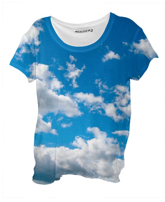Bright Blue Sky Drape Shirt