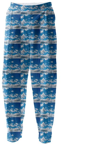 Bright Blue Sky Pattern Relaxed Pant