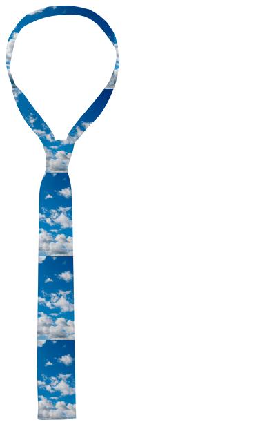 Bright Blue Sky Pattern Cotton Tie