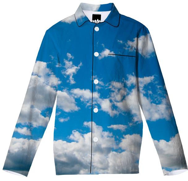 Bright Blue Sky Pattern Pajama Top