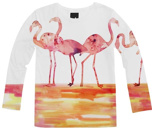The Wading Flamingos Long Sleeve Shirt