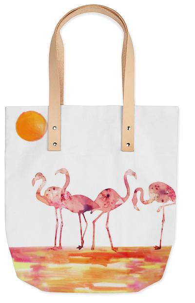 The Wading Flamingos Summer Tote