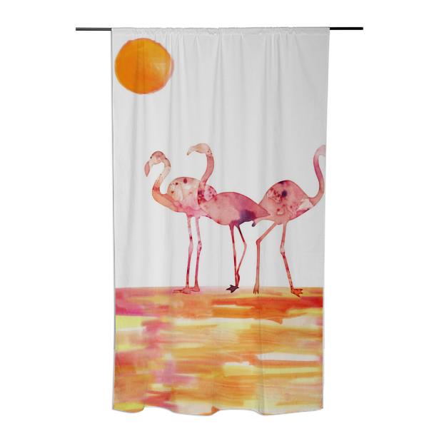 The Wading Flamingos Curtain