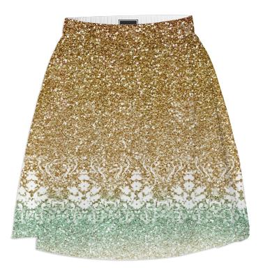 Glitter Gold Ombre Summer Skirt