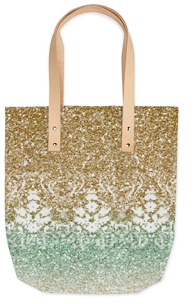 Glitter Gold Ombre Summer Tote