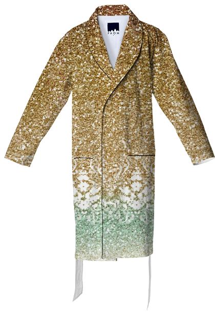Glitter Gold Ombre Cotton Robe