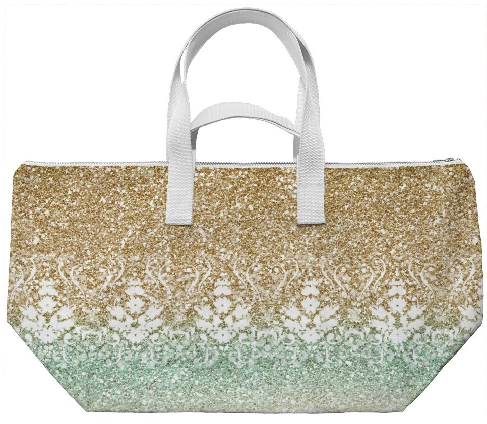 Glitter Gold Ombre Weekend Bag