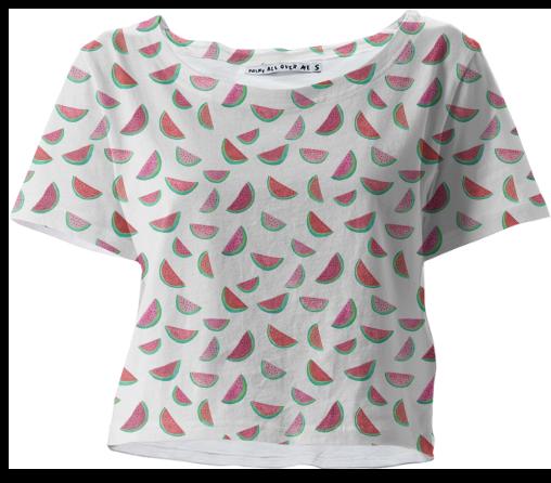 PAOM, Print All Over Me, digital print, design, fashion, style, collaboration, abeeabb, Crop Tee, Crop-Tee, CropTee, Watercolor, Watermelon, spring summer, unisex, Poly, Tops