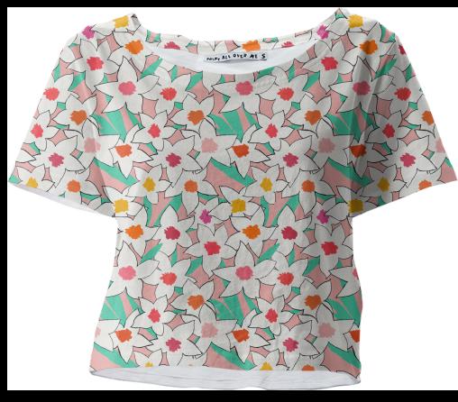 PAOM, Print All Over Me, digital print, design, fashion, style, collaboration, abeeabb, Crop Tee, Crop-Tee, CropTee, Daffodil, spring summer, unisex, Poly, Tops