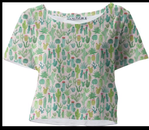 PAOM, Print All Over Me, digital print, design, fashion, style, collaboration, abeeabb, Crop Tee, Crop-Tee, CropTee, Cactus, spring summer, unisex, Poly, Tops