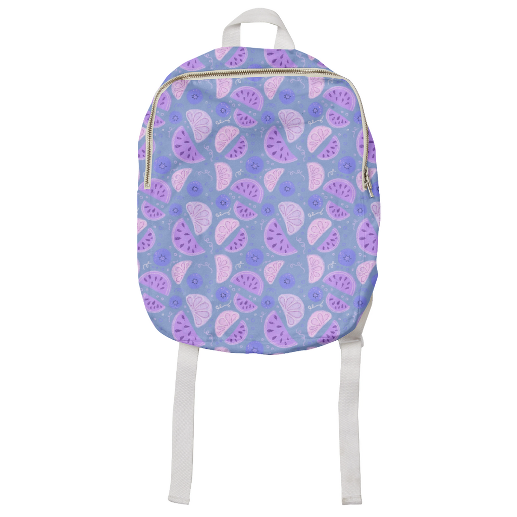 Pastel blue watermelons and lemons backpack
