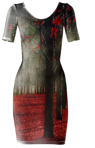 Gothic Black Red Fairy Tale Bodycon Dress