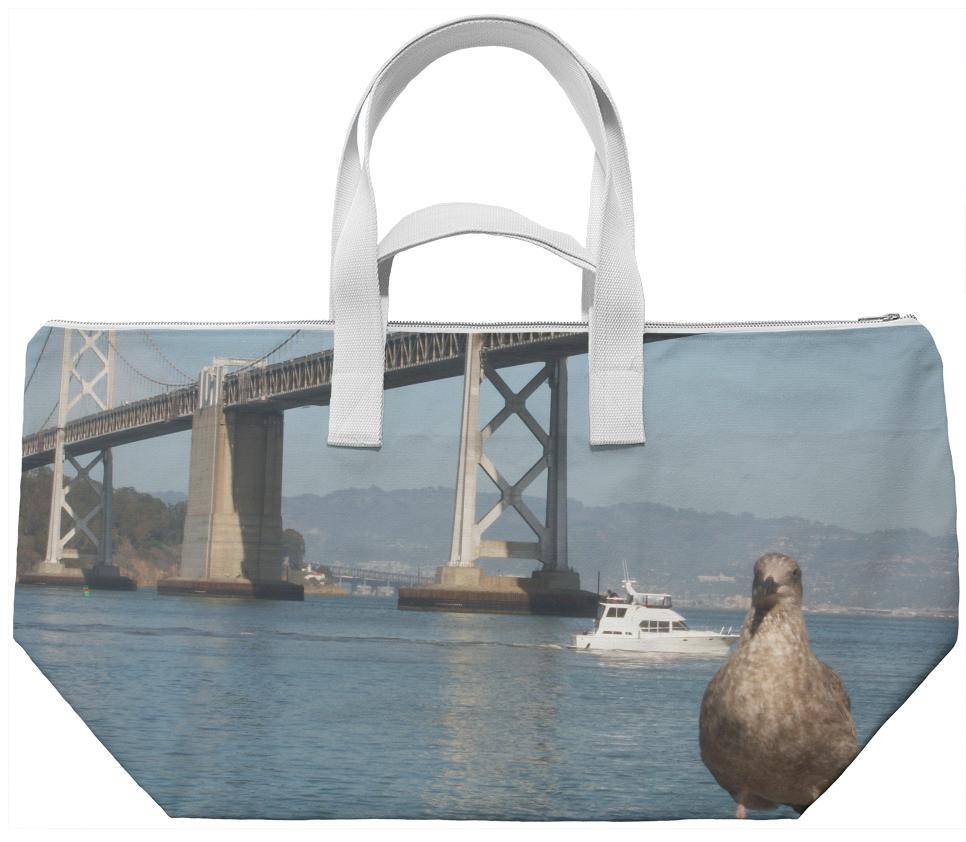 Cheeky Seagull Posing With Bay Bridge