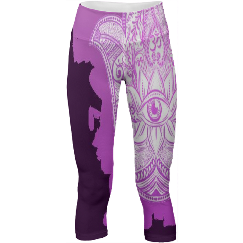 yoga symbol digital artwork on pants