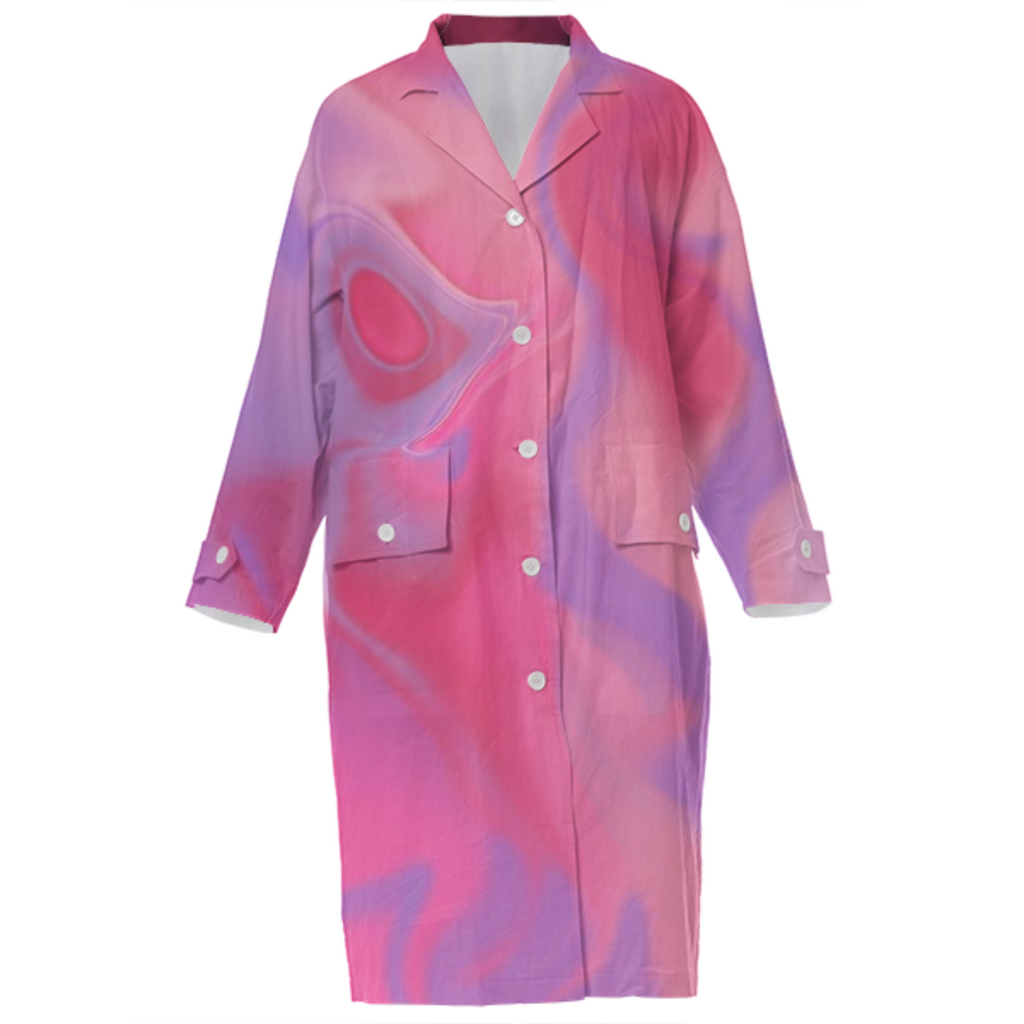 Pink Water Color Cotton Trench