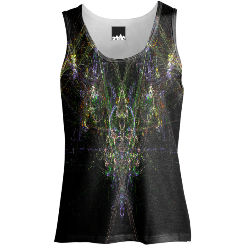 neon Fractal City Ladies Tank