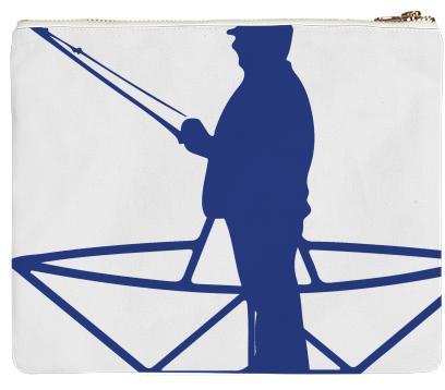 fisherman and a paper origami boat