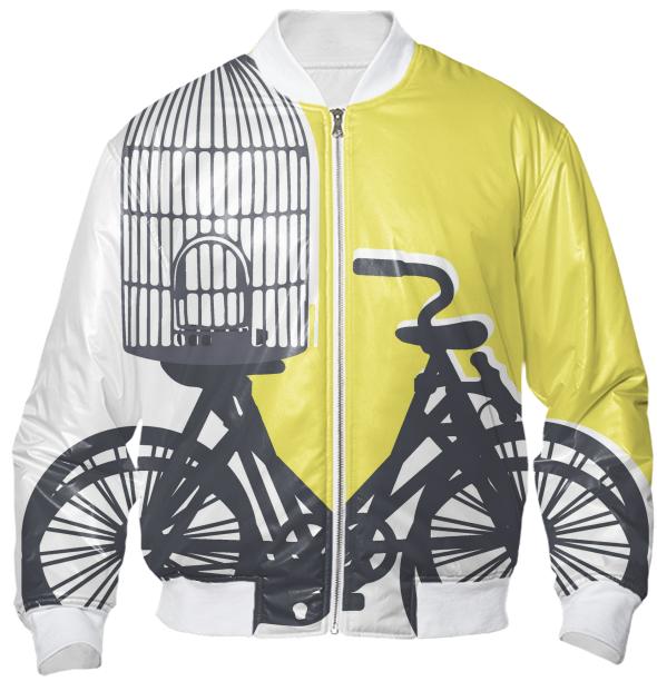 Street bikes and emty bird cage