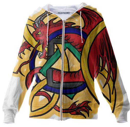 Red celtic dragon drawing