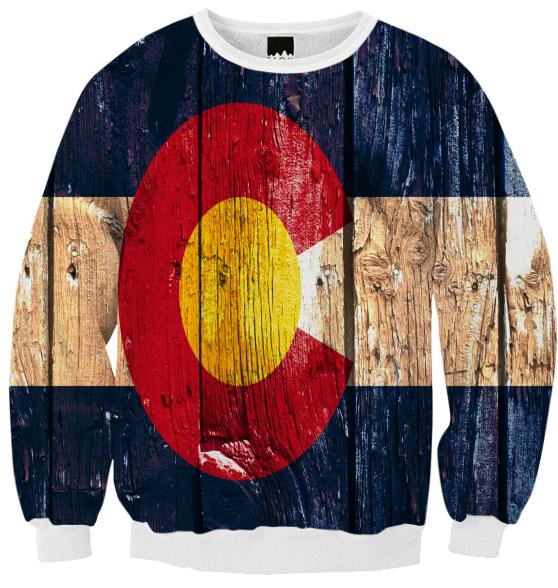 Rustic wood Colorado flag sweatshirt