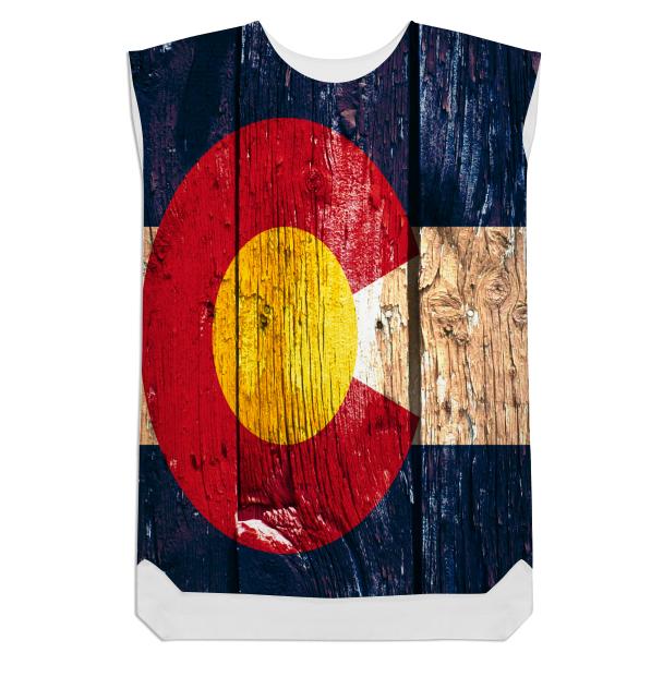 Rustic wood Colorado flag shift dress