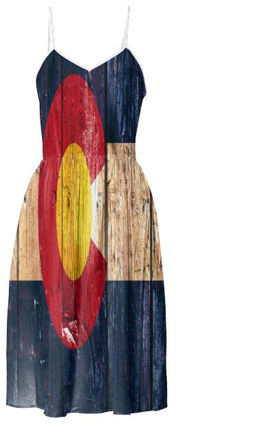 Rustic wood Colorado flag dress