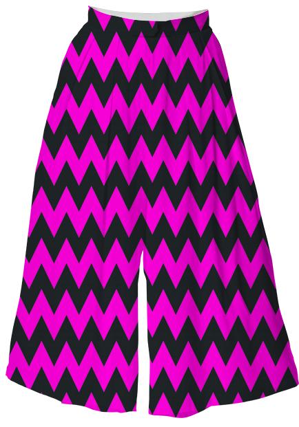Neon pink black chevron pattern