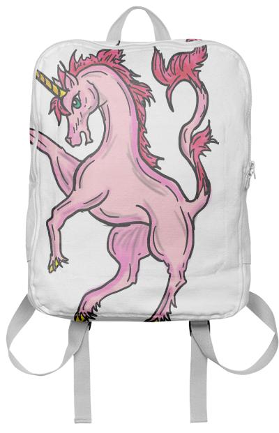 Pink unicorn drawing backpack