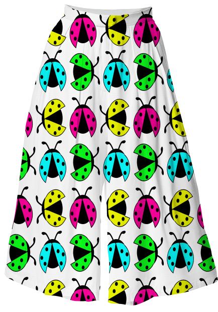 Neon ladybugs shorts skirt