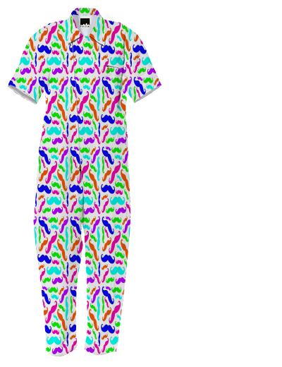 Neon mustaches jumpsuit