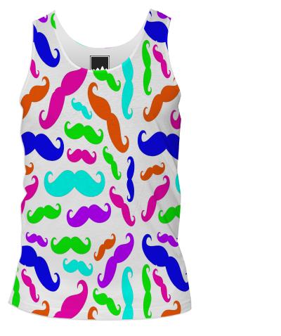 Neon mustaches tank top