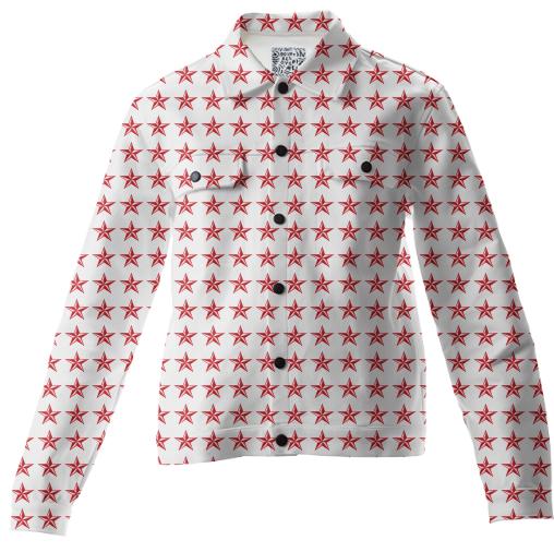Red tattoo star twill jacket