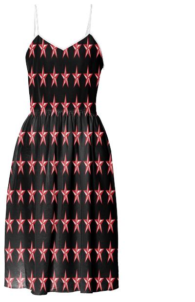 Red black tattoo star dress
